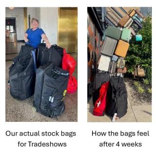 A week since we got back from USA and we have just about settled back in. One of the questions we get asked about USA trade shows is how we set them up. It varies by company but we have always taken everything out with us in huge, huge bags. Causes a few problems with taxis and a smattering of bad language but it’s manageable. But it’s really lovely when you get home and can stop lugging 70kilos of dinosaurs with you everywhere you go 🤣