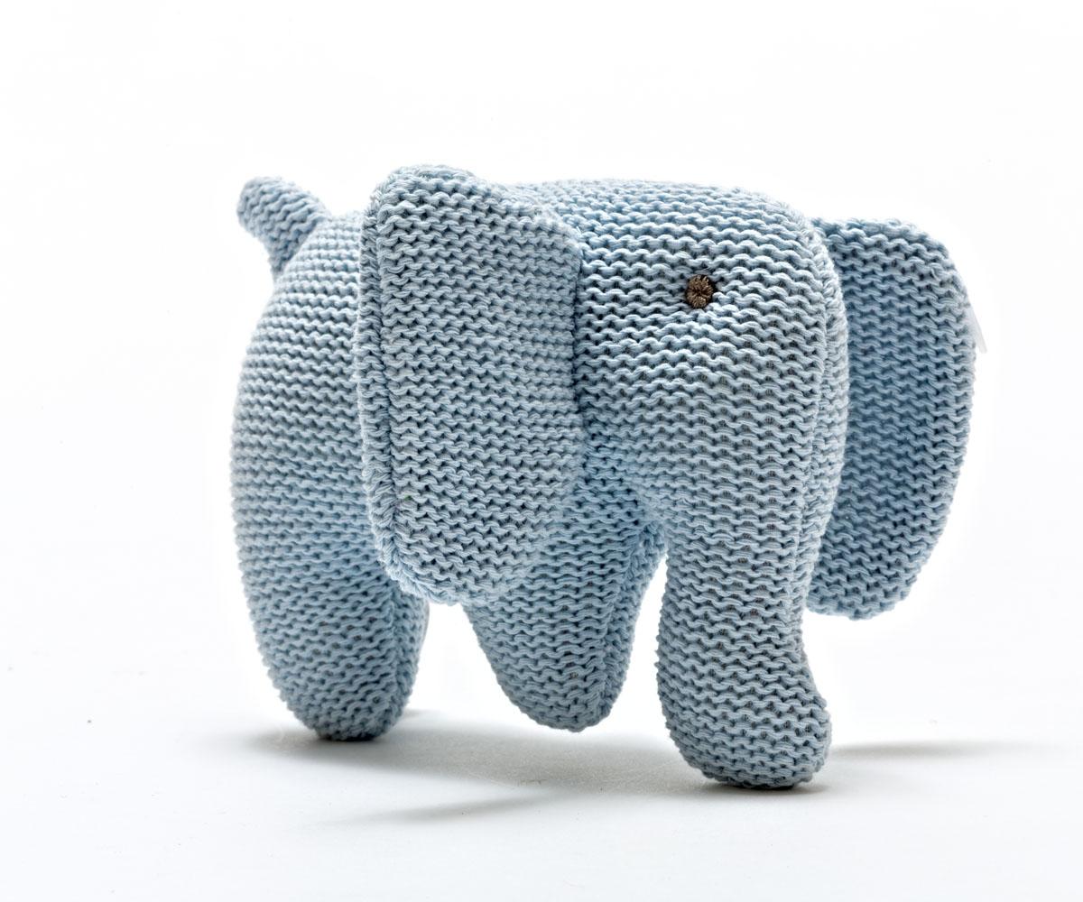 Blue elephant baby rattle, newborn baby toy unique baby gift
