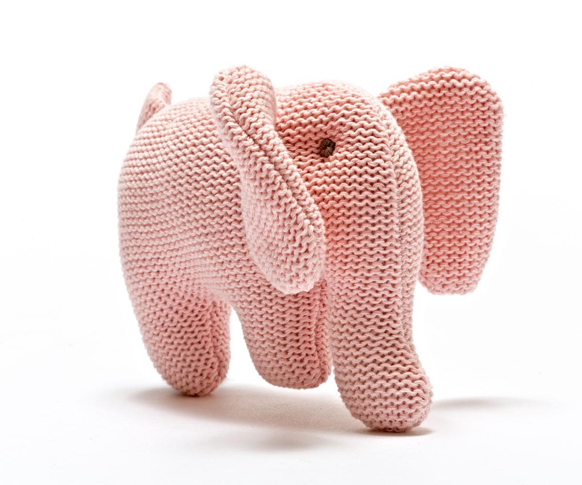 Pink elephant baby rattle, newborn baby toy unique baby gift