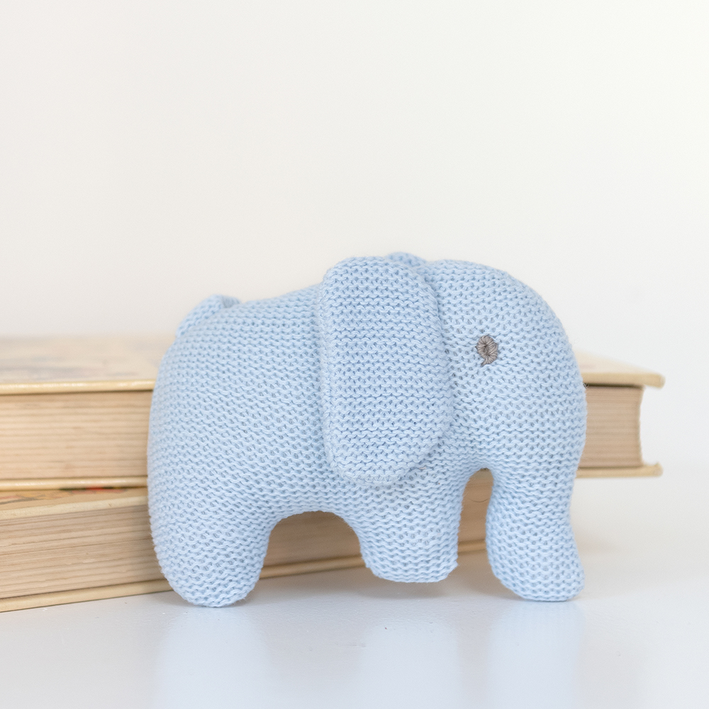 Blue elephant baby rattle, newborn baby toy unique baby gift